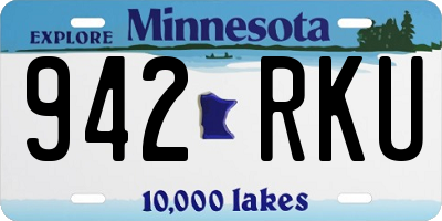 MN license plate 942RKU