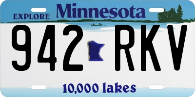 MN license plate 942RKV