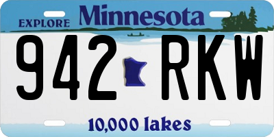 MN license plate 942RKW