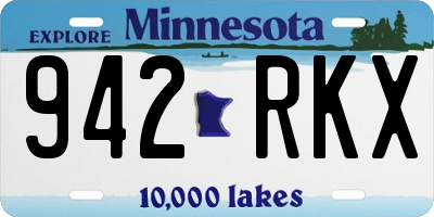 MN license plate 942RKX