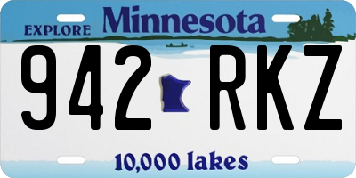 MN license plate 942RKZ