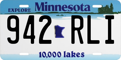 MN license plate 942RLI