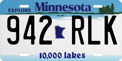 MN license plate 942RLK