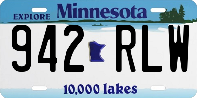 MN license plate 942RLW