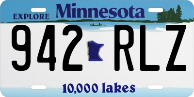 MN license plate 942RLZ
