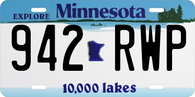 MN license plate 942RWP