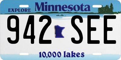 MN license plate 942SEE