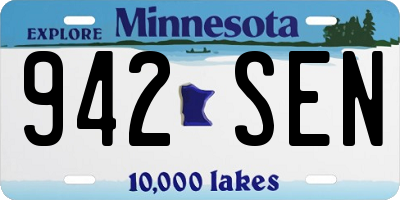 MN license plate 942SEN