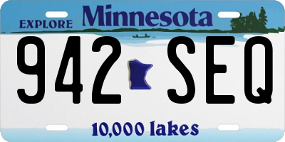 MN license plate 942SEQ