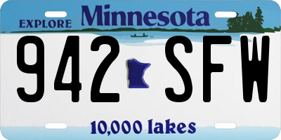 MN license plate 942SFW