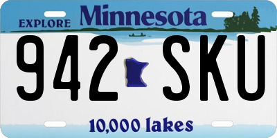 MN license plate 942SKU