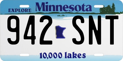 MN license plate 942SNT