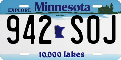 MN license plate 942SOJ