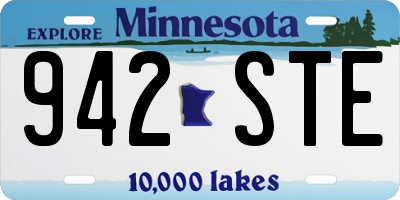 MN license plate 942STE