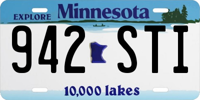 MN license plate 942STI