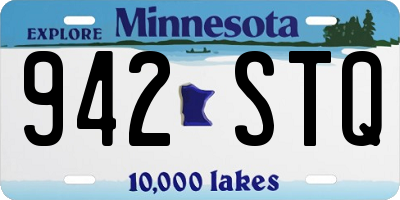 MN license plate 942STQ