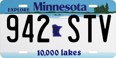 MN license plate 942STV