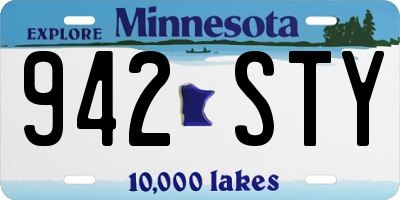 MN license plate 942STY