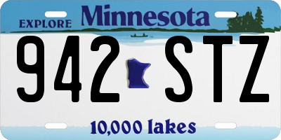 MN license plate 942STZ