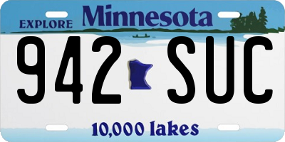 MN license plate 942SUC