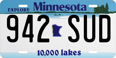 MN license plate 942SUD