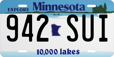 MN license plate 942SUI