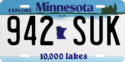 MN license plate 942SUK
