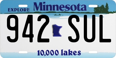 MN license plate 942SUL