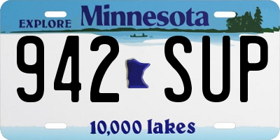 MN license plate 942SUP