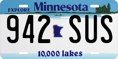 MN license plate 942SUS