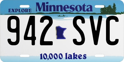 MN license plate 942SVC