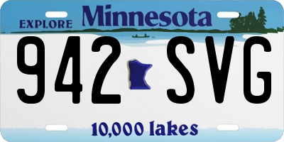MN license plate 942SVG