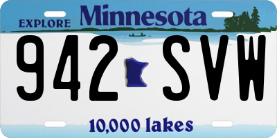 MN license plate 942SVW
