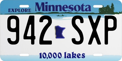 MN license plate 942SXP