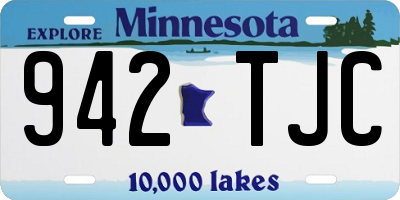 MN license plate 942TJC