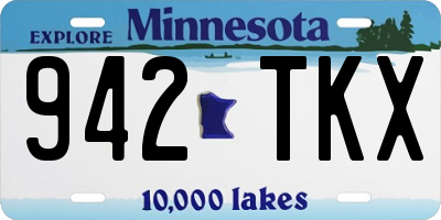 MN license plate 942TKX