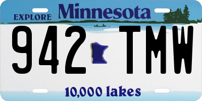 MN license plate 942TMW