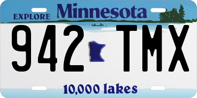 MN license plate 942TMX