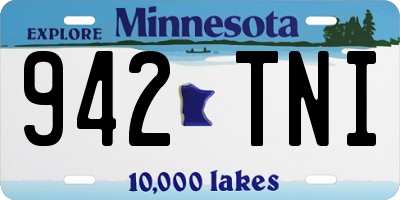 MN license plate 942TNI