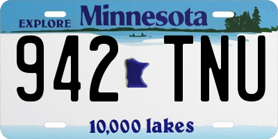 MN license plate 942TNU