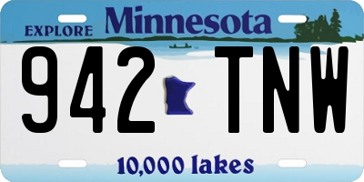 MN license plate 942TNW