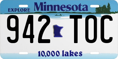 MN license plate 942TOC