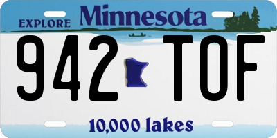 MN license plate 942TOF
