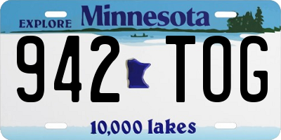 MN license plate 942TOG