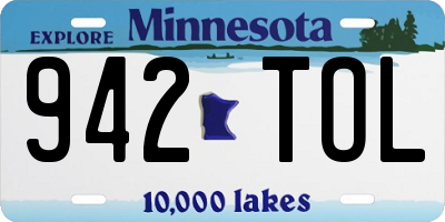 MN license plate 942TOL