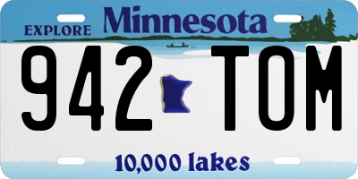 MN license plate 942TOM