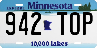 MN license plate 942TOP