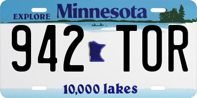 MN license plate 942TOR