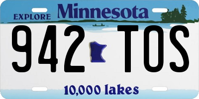 MN license plate 942TOS