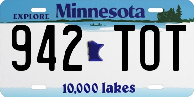 MN license plate 942TOT